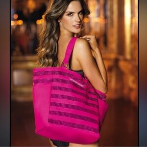 VICTORIA'S SECRET PINK SEQUIN CANVAS BAG PURSE TOTE
